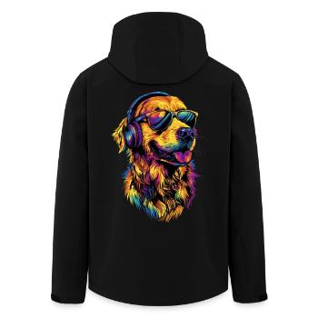 Golden Retriever Dog Dog Mom Dogs Lover - Men’s Recycled Softshell Jacket by Stanley/Stella - black - Back - AI Model Male 185 light (185cm)