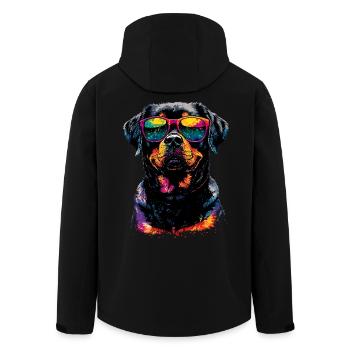 Rottweiler Hunde Liebe Stolze Rottweiler Liebhaber - Recycelte Männer Softshell-Jacke von Stanley/Stella - Schwarz - Hinten - AI Model Male 185 light (185cm)