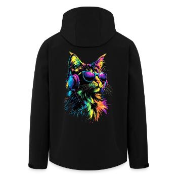 Katze Norwegische Waldkatze Norweger Wald Katzen - Recycelte Männer Softshell-Jacke von Stanley/Stella - Schwarz - Hinten - AI Model Male 185 light (185cm)