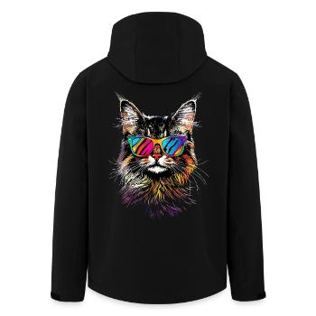 Katze Norwegische Waldkatze Norweger Wald Katzen - Recycelte Männer Softshell-Jacke von Stanley/Stella - Schwarz - Hinten - AI Model Male 185 light (185cm)