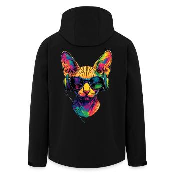 Savannah Cat Cat Mom Cute Serval Leopard Cats - Men’s Recycled Softshell Jacket by Stanley/Stella - black - Back - AI Model Male 185 light (185cm)