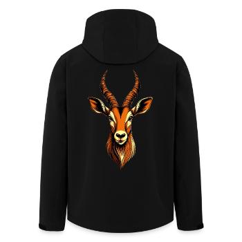 Antelope, Kudu, Gazelle, Africa, Serengeti, Antelope - Men’s Recycled Softshell Jacket by Stanley/Stella - black - Back - AI Model Male 185 light (185cm)