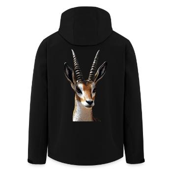 Antelope, Kudu, Gazelle, Africa, Serengeti, Antelope - Men’s Recycled Softshell Jacket by Stanley/Stella - black - Back - AI Model Male 185 light (185cm)