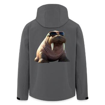 Walrus, tusks, seal, wild Pacific walruses - Men’s Recycled Softshell Jacket by Stanley/Stella - black - Back - AI Model Male 185 light (185cm)
