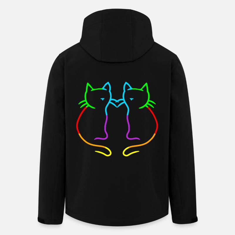 Rainbow Cats LGBT Gay Pride - Men’s Recycled Softshell Jacket by Stanley/Stella - black