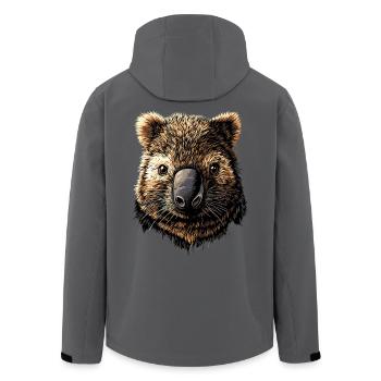 Wombat Australie Marsupial Mignon Wombat - Veste softshell homme en polyester recyclé Stanley/Stella - charbon - Dos - AI Model Male 185 light (185cm)