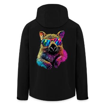 Wombat Australie Marsupial Mignon Wombat - Veste softshell homme en polyester recyclé Stanley/Stella - noir - Dos - AI Model Male 185 light (185cm)