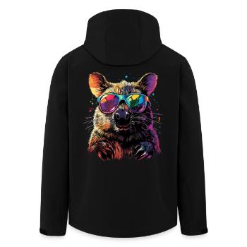 Wombat Australie Marsupial Mignon Wombat - Veste softshell homme en polyester recyclé Stanley/Stella - noir - Dos - AI Model Male 185 light (185cm)