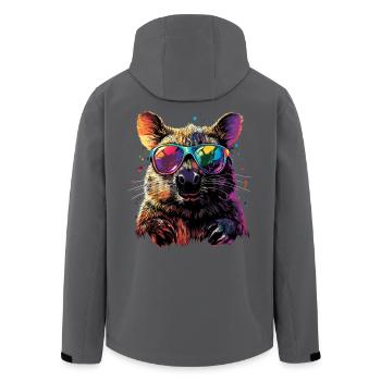 Wombat Australie Marsupial Mignon Wombat - Veste softshell homme en polyester recyclé Stanley/Stella - charbon - Dos - AI Model Male 185 light (185cm)