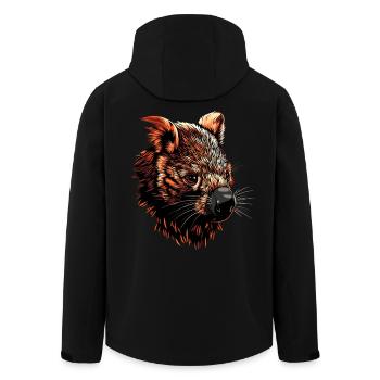 Wombat Australie Marsupial Mignon Wombat - Veste softshell homme en polyester recyclé Stanley/Stella - noir - Dos - AI Model Male 185 light (185cm)