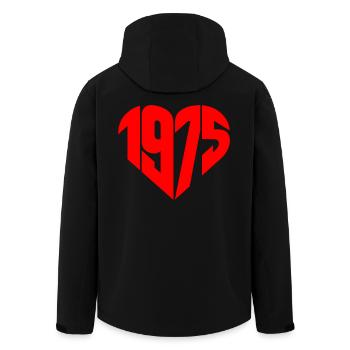 1975 Coeur Année 1975 50ème Cadeau d’Anniversaire - Veste softshell homme en polyester recyclé Stanley/Stella - noir - Dos - AI Model Male 185 light (185cm)
