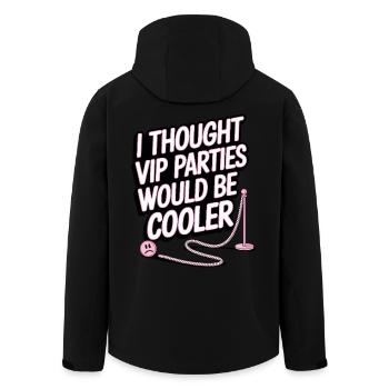 I Thought VIP Parties Would Be Cooler Ironie VIP - Recycelte Männer Softshell-Jacke von Stanley/Stella - Schwarz - Hinten - AI Model Male 185 light (185cm)