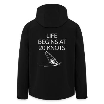 Windsurfing Life Begins At 20 Knots Windsurfer - Men’s Recycled Softshell Jacket by Stanley/Stella - black - Back - AI Model Male 185 light (185cm)