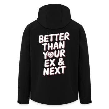 Better Than Your Ex & Next Breakup Single Party - Men’s Recycled Softshell Jacket by Stanley/Stella - black - Back - AI Model Male 185 light (185cm)