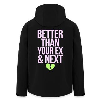 Better Than Your Ex & Next Breakup Single Party - Men’s Recycled Softshell Jacket by Stanley/Stella - black - Back - AI Model Male 185 light (185cm)