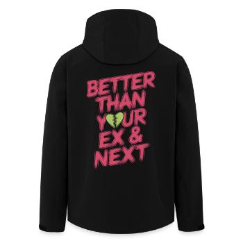 Better Than Your Ex & Next Breakup Single Party - Men’s Recycled Softshell Jacket by Stanley/Stella - black - Back - AI Model Male 185 light (185cm)