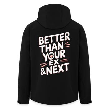 Better Than Your Ex & Next Breakup Single Party - Men’s Recycled Softshell Jacket by Stanley/Stella - black - Back - AI Model Male 185 light (185cm)