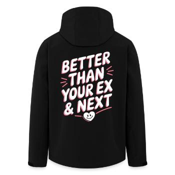 Better Than Your Ex & Next Breakup Single Party - Men’s Recycled Softshell Jacket by Stanley/Stella - black - Back - AI Model Male 185 light (185cm)
