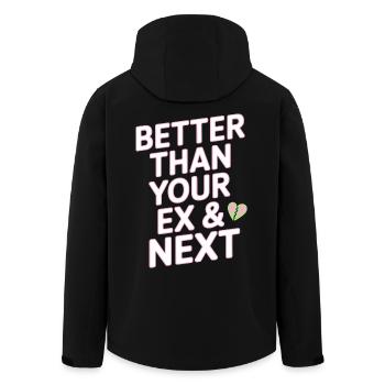 Better Than Your Ex & Next Breakup Single Party - Men’s Recycled Softshell Jacket by Stanley/Stella - black - Back - AI Model Male 185 light (185cm)