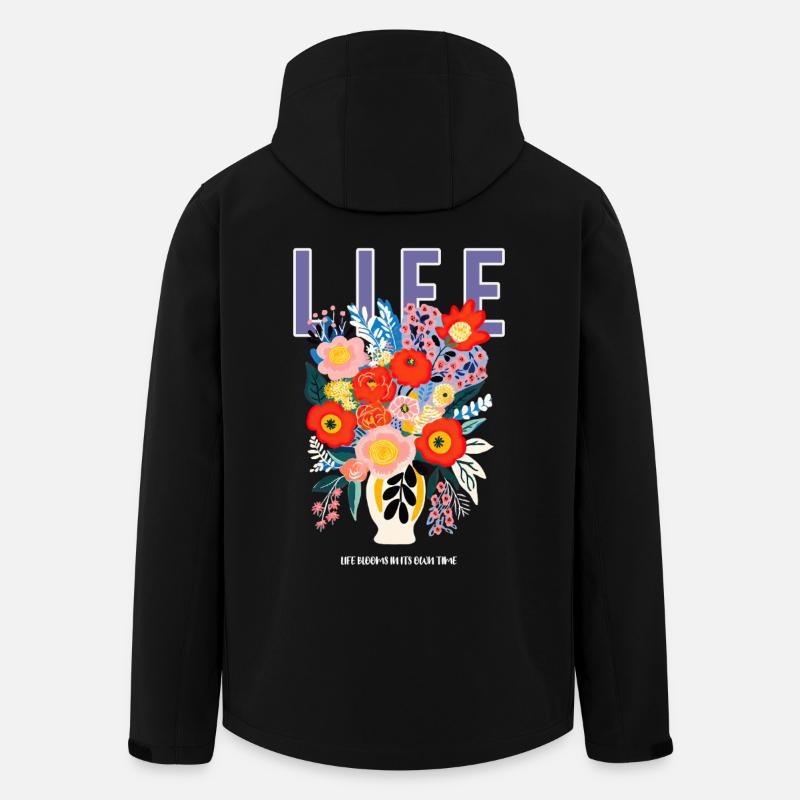 Leben Blumen - Recycelte Männer Softshell-Jacke von Stanley/Stella - Schwarz