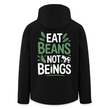 Eat Beans Not Beings Tiere Bohnen Vegetarier Vegan - Recycelte Männer Softshell-Jacke von Stanley/Stella - Schwarz - Hinten - AI Model Male 185 light (185cm)