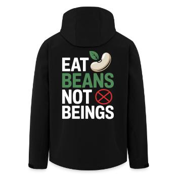 Eat Beans Not Beings Tiere Bohnen Vegetarier Vegan - Recycelte Männer Softshell-Jacke von Stanley/Stella - Schwarz - Hinten - AI Model Male 185 light (185cm)