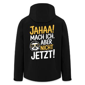 Jahaa Mach Ich Aber Nicht Jetzt Cool Faultier Büro - Recycelte Männer Softshell-Jacke von Stanley/Stella - Schwarz - Hinten - AI Model Male 185 light (185cm)