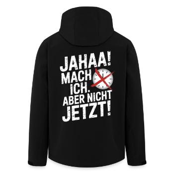 Jahaa Mach Ich Aber Nicht Jetzt Cool Faultier Büro - Recycelte Männer Softshell-Jacke von Stanley/Stella - Schwarz - Hinten - AI Model Male 185 light (185cm)