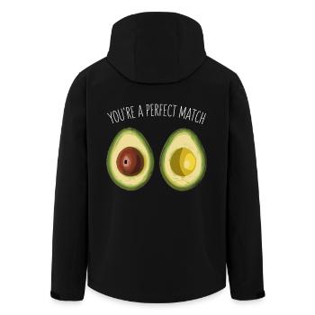 Avocado Liebe You're A Perfect Match Valentinstag - Recycelte Männer Softshell-Jacke von Stanley/Stella - Schwarz - Hinten - AI Model Male 185 light (185cm)