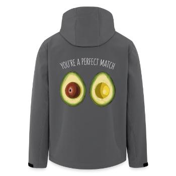 Avocado Liebe You're A Perfect Match Valentinstag - Recycelte Männer Softshell-Jacke von Stanley/Stella - Anthrazit - Hinten - AI Model Male 185 light (185cm)