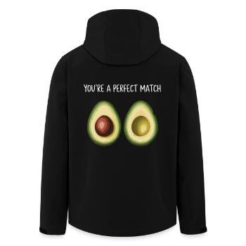 Avocado Liebe You're A Perfect Match Valentinstag - Recycelte Männer Softshell-Jacke von Stanley/Stella - Schwarz - Hinten - AI Model Male 185 light (185cm)