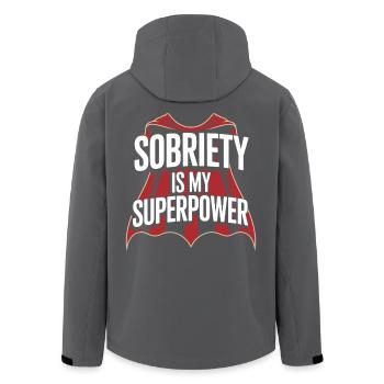 Sobriety Is My Superpower Alkoholiker Sober Life - Recycelte Männer Softshell-Jacke von Stanley/Stella - Schwarz - Hinten - AI Model Male 185 light (185cm)