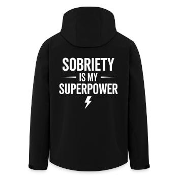 Sobriety Is My Superpower Alkoholiker Sober Life - Recycelte Männer Softshell-Jacke von Stanley/Stella - Schwarz - Hinten - AI Model Male 185 light (185cm)