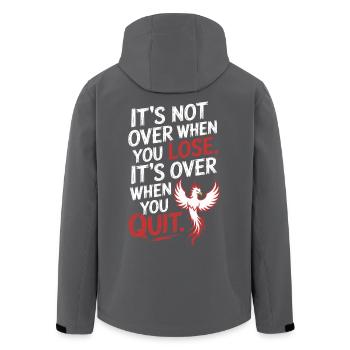 It's Not Over When You Lose Perseverance Motivation - Men’s Recycled Softshell Jacket by Stanley/Stella - anthracite - Back - AI Model Male 185 light (185cm)