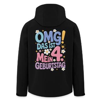 4. Geburtstag Mädchen Das Ist Mein 4. Geburtstag - Recycelte Männer Softshell-Jacke von Stanley/Stella - Schwarz - Hinten - AI Model Male 185 light (185cm)