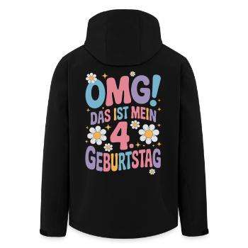 4. Geburtstag Mädchen Das Ist Mein 4. Geburtstag - Recycelte Männer Softshell-Jacke von Stanley/Stella - Schwarz - Hinten - AI Model Male 185 light (185cm)