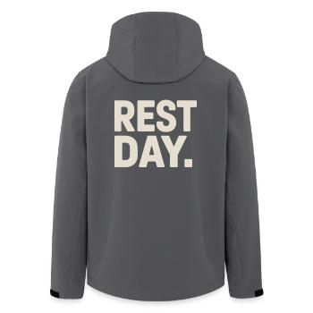 Rest Day Training Fitness Sport Chill Cheat Day - Men’s Recycled Softshell Jacket by Stanley/Stella - anthracite - Back - AI Model Male 185 light (185cm)