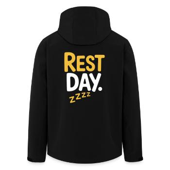 Rest Day Training Fitness Sport Chill Cheat Day - Men’s Recycled Softshell Jacket by Stanley/Stella - black - Back - AI Model Male 185 light (185cm)