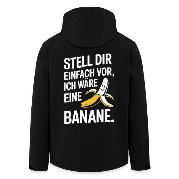 Bananen Kostüm Stell Dir Einfach Vor Party Banane - Recycelte Männer Softshell-Jacke von Stanley/Stella - Schwarz - Hinten - AI Model Male 185 light (185cm)