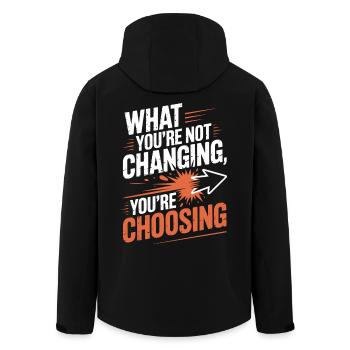 What You're Not Changing Youre Choosing Motivation - Men’s Recycled Softshell Jacket by Stanley/Stella - black - Back - AI Model Male 185 light (185cm)