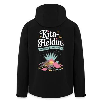 Daycare Heroine Where Chaos Becomes Magic Kindergarten Teacher - Men’s Recycled Softshell Jacket by Stanley/Stella - black - Back - AI Model Male 185 light (185cm)