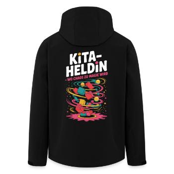 Daycare Heroine Where Chaos Becomes Magic Kindergarten Teacher - Men’s Recycled Softshell Jacket by Stanley/Stella - black - Back - AI Model Male 185 light (185cm)