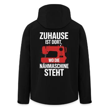 Coudre à la maison est là où se trouve la machine à coudre - Veste softshell homme en polyester recyclé Stanley/Stella - noir - Dos - AI Model Male 185 light (185cm)