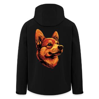 Russian Toy Terrier Dog Russkiy Russian Toy - Men’s Recycled Softshell Jacket by Stanley/Stella - black - Back - AI Model Male 185 light (185cm)