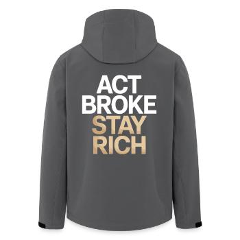 Acte Broke Rester riche Minimaliste Frugaliste Reich - Veste softshell homme en polyester recyclé Stanley/Stella - noir - Dos - AI Model Male 185 light (185cm)