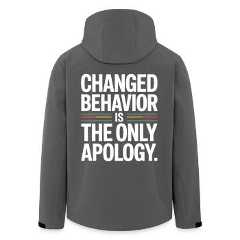Le changement de comportement est la seule excuse : la pleine conscience - Veste softshell homme en polyester recyclé Stanley/Stella - charbon - Dos - AI Model Male 185 light (185cm)