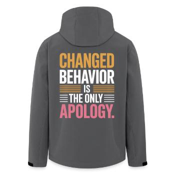 Le changement de comportement est la seule excuse : la pleine conscience - Veste softshell homme en polyester recyclé Stanley/Stella - charbon - Dos - AI Model Male 185 light (185cm)