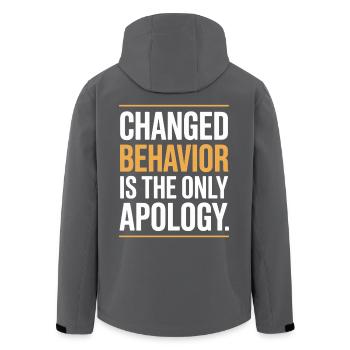 Le changement de comportement est la seule excuse : la pleine conscience - Veste softshell homme en polyester recyclé Stanley/Stella - charbon - Dos - AI Model Male 185 light (185cm)