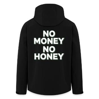 No Money No Honey Ironischer Geld Spruch Party - Recycelte Männer Softshell-Jacke von Stanley/Stella - Schwarz - Hinten - AI Model Male 185 light (185cm)