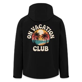 Vacation Club Summer Festival Vacation Beach Vacation - Men’s Recycled Softshell Jacket by Stanley/Stella - black - Back - AI Model Male 185 light (185cm)